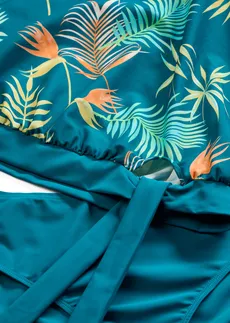 Tankini bandeau multi-positions (ens. 2 pces) • turquoise floral • Boutique bonprix