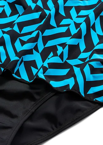 Maillot 1 pièce, style tankini • noir / turquoise • Boutique bonprix