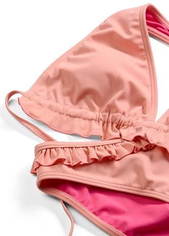 Bikini dos nu à ruchés (ens. 2 pces) • rose • Boutique bonprix
