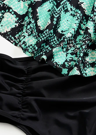 Tankini we wzór skóry węża (komplet 2-cz.) • zielono-czarny we wzór skóry węża • sklep bonprix