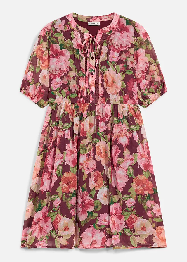 Robe-tunique à dentelle • rouge rubis floral • Boutique bonprix