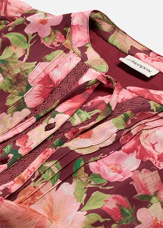 Robe-tunique à dentelle • rouge rubis floral • Boutique bonprix