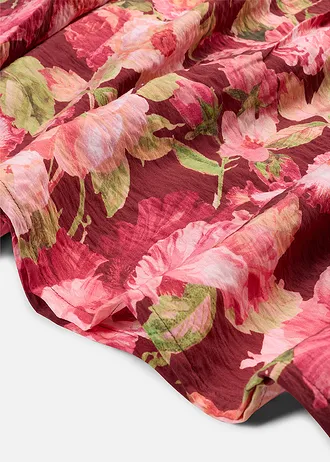 Midi jurk in een soepele viscosemix • robijnrood gebloemd • bonprix online shop