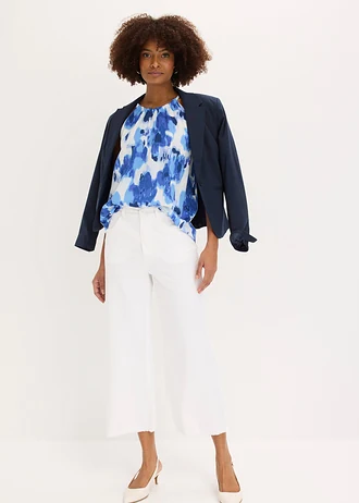 Top-bluză cu imprimeu • crem/albastru floral • magazin bonprix