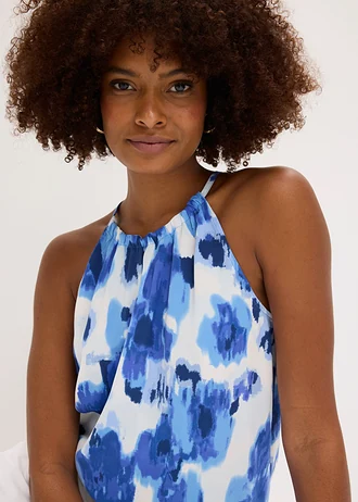 Blouse sans manches imprimée • crème/bleu floral • Boutique bonprix