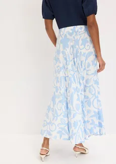 Maxirok van soepele viscose • wolwit/lichtblauw gebloemd • bonprix online shop