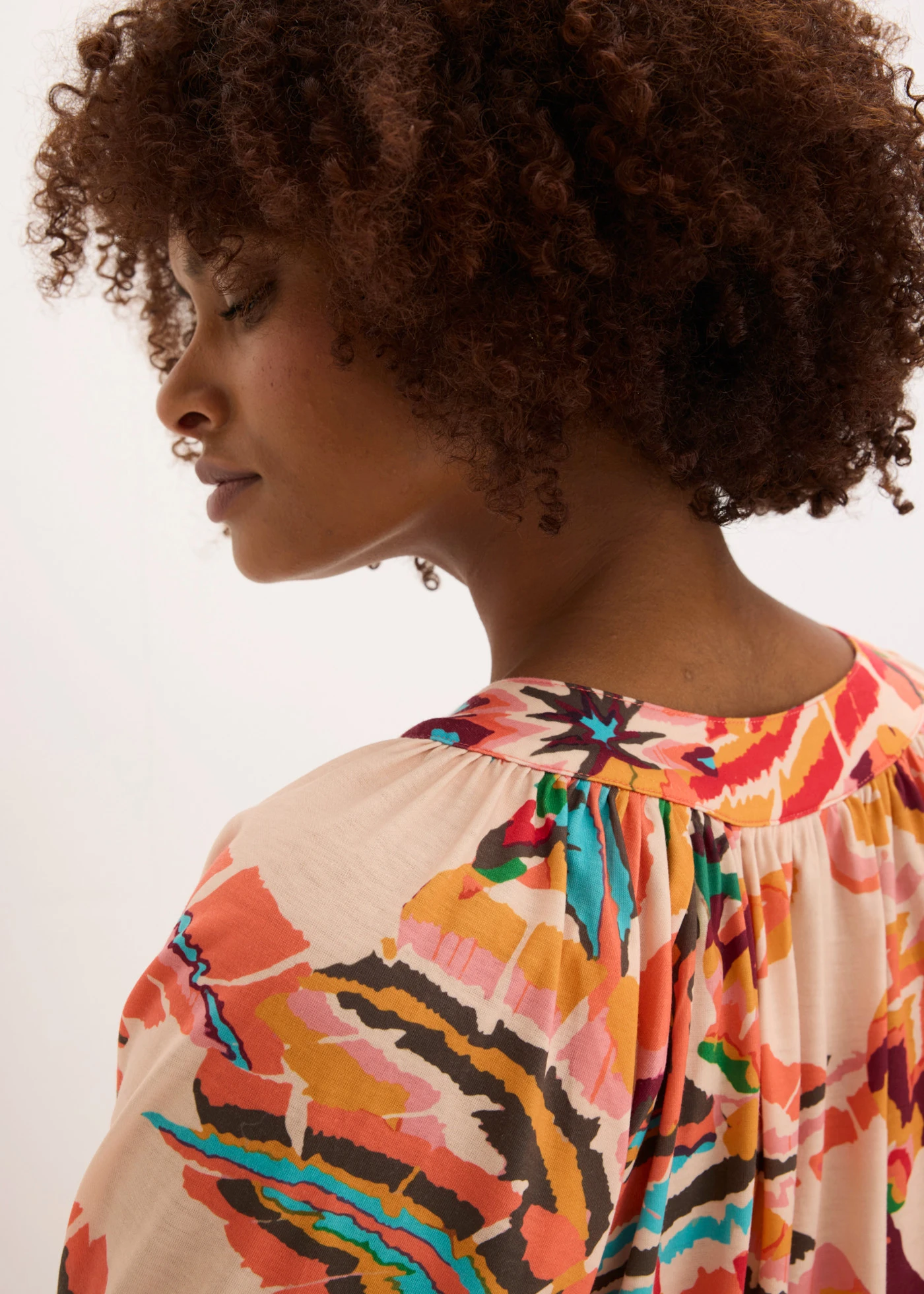 Shirt • oranje-groen gebloemd • bonprix online shop