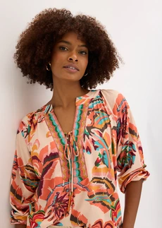 Blouse en jersey • orange-vert floral • Boutique bonprix