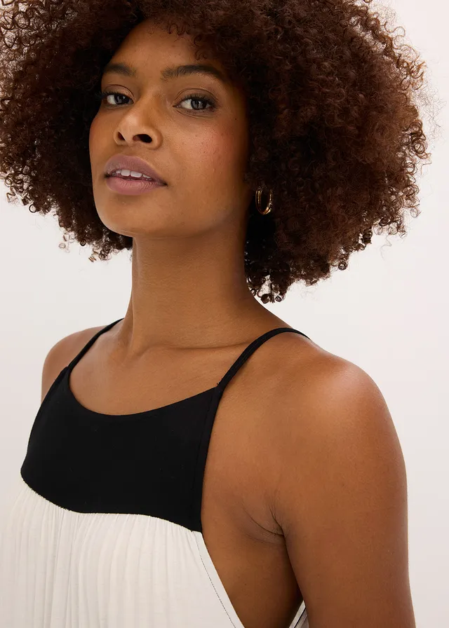 Jersey jurk van een zachte viscosemix • zwart/wolwit • product-page.page-title-suffix