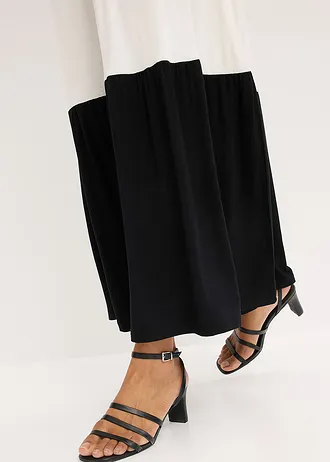 Rochie din jerse din amestec moale cu viscoză • negru/ecru • magazin bonprix