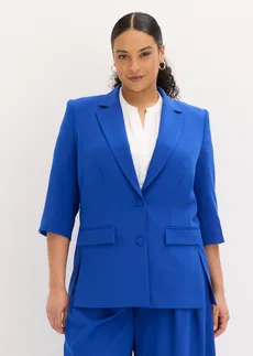 Blazer tendance à épaulettes, Couleur: bleu cobalt