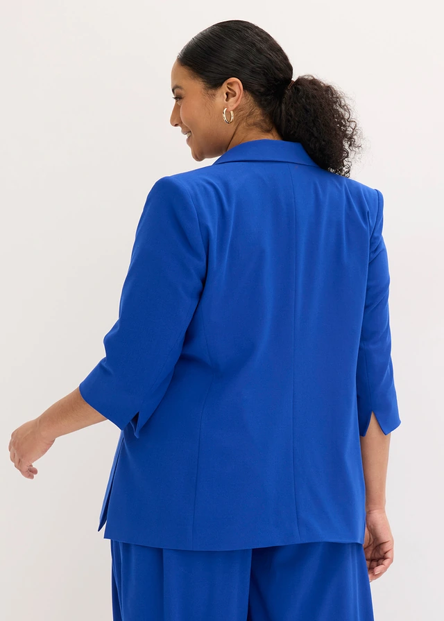 Blazer met modieus geaccentueerde schouders, Kleur: kobaltblauw