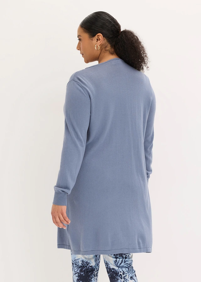 Lang vest met katoen, Kleur: rookblauw