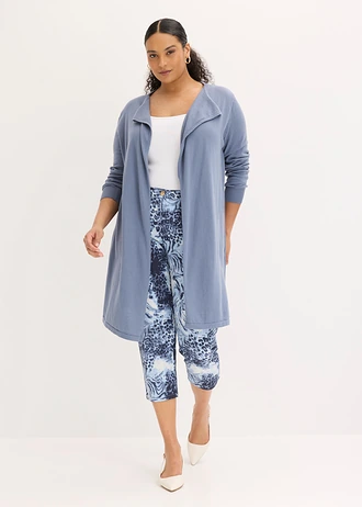 Lang vest met katoen, Kleur: rookblauw