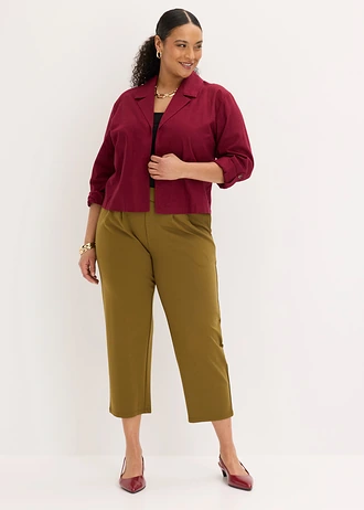 Blousejasje van een linnenmix, Kleur: esdoornrood