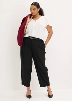 Pantaloni barrel, culoare: negru
