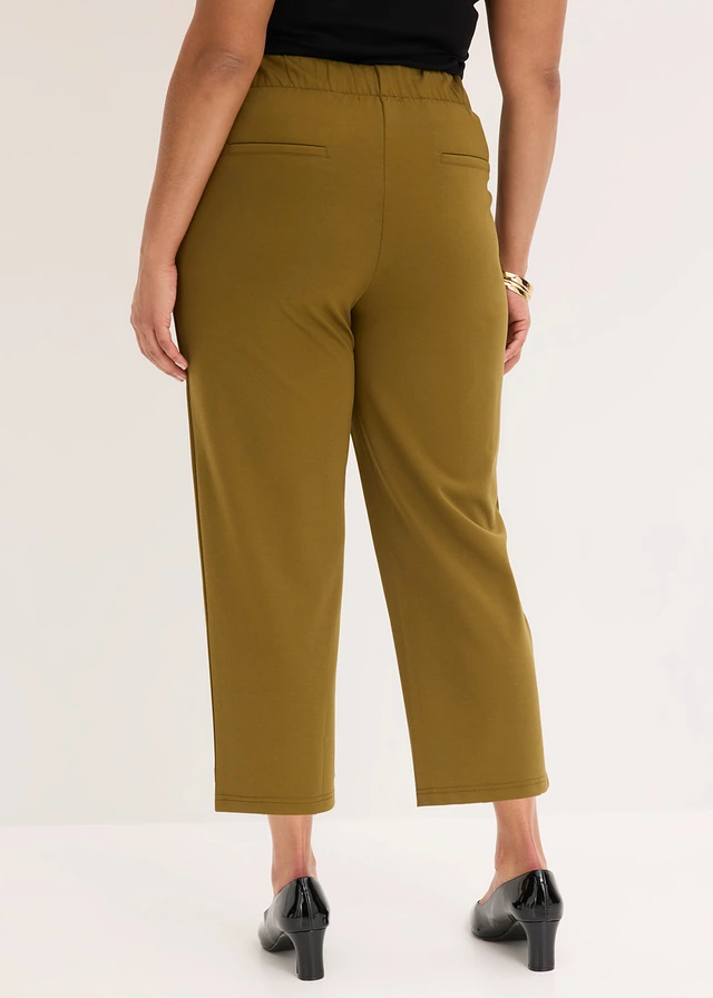 Pantalon barrel à pinces, Couleur: vert nature