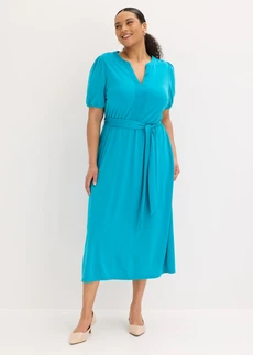 Robe midi avec ceinture à nouer (ens. 2 pces), Couleur: bleu lagon