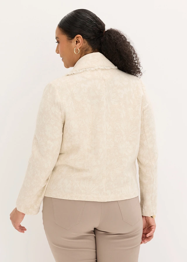 Veste mi-saison en jacquard de coton, Couleur: sable clair
