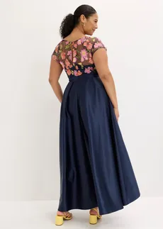 Robe de soirée, Couleur: bleu foncé floral