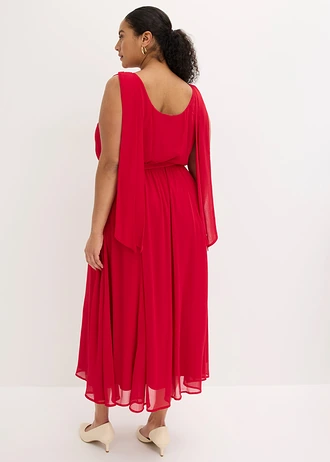 Robe en mousseline nouée sur les épaules, Couleur: rouge foncé