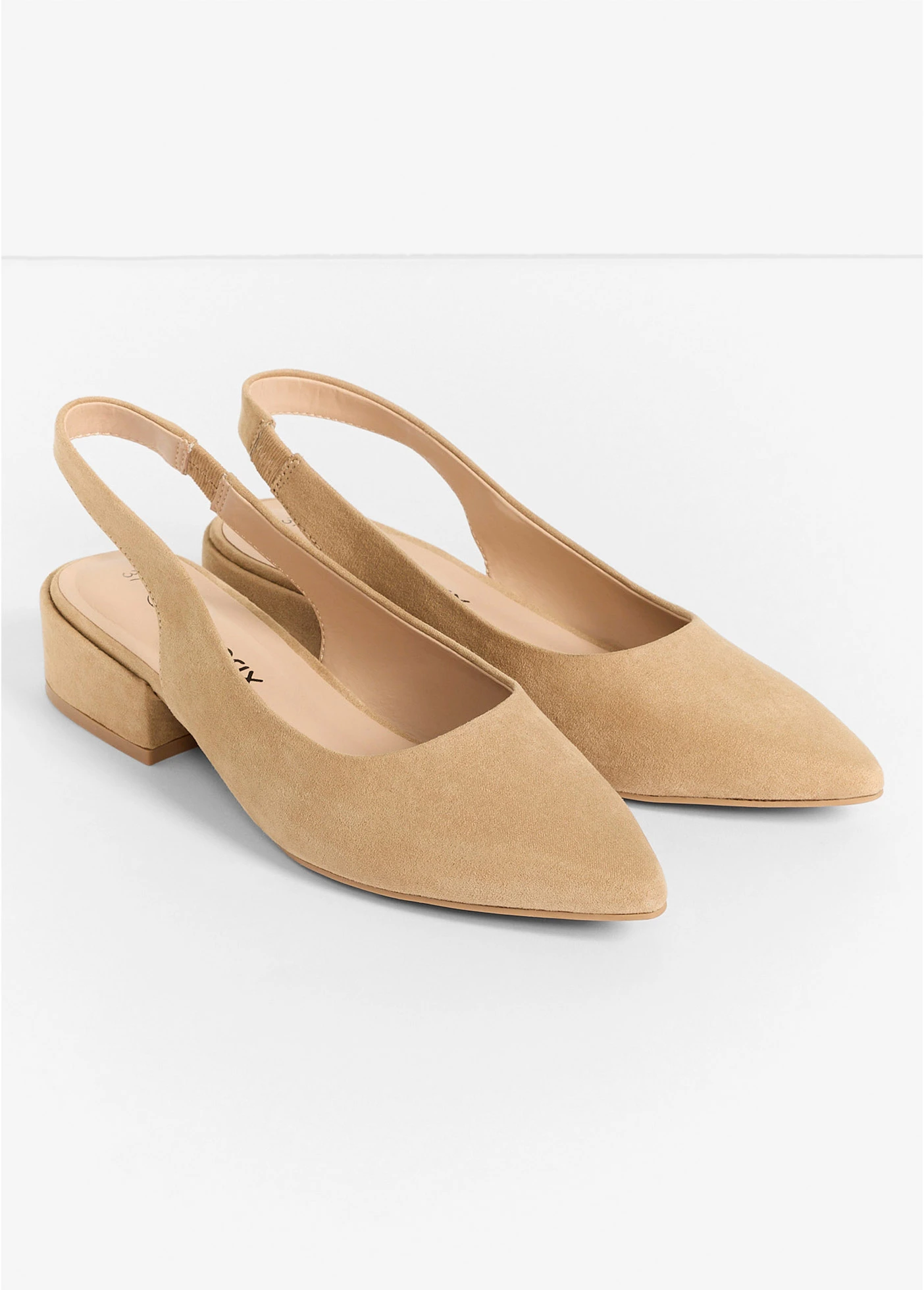 Slingback pumps met platte hak • camel • bonprix online shop