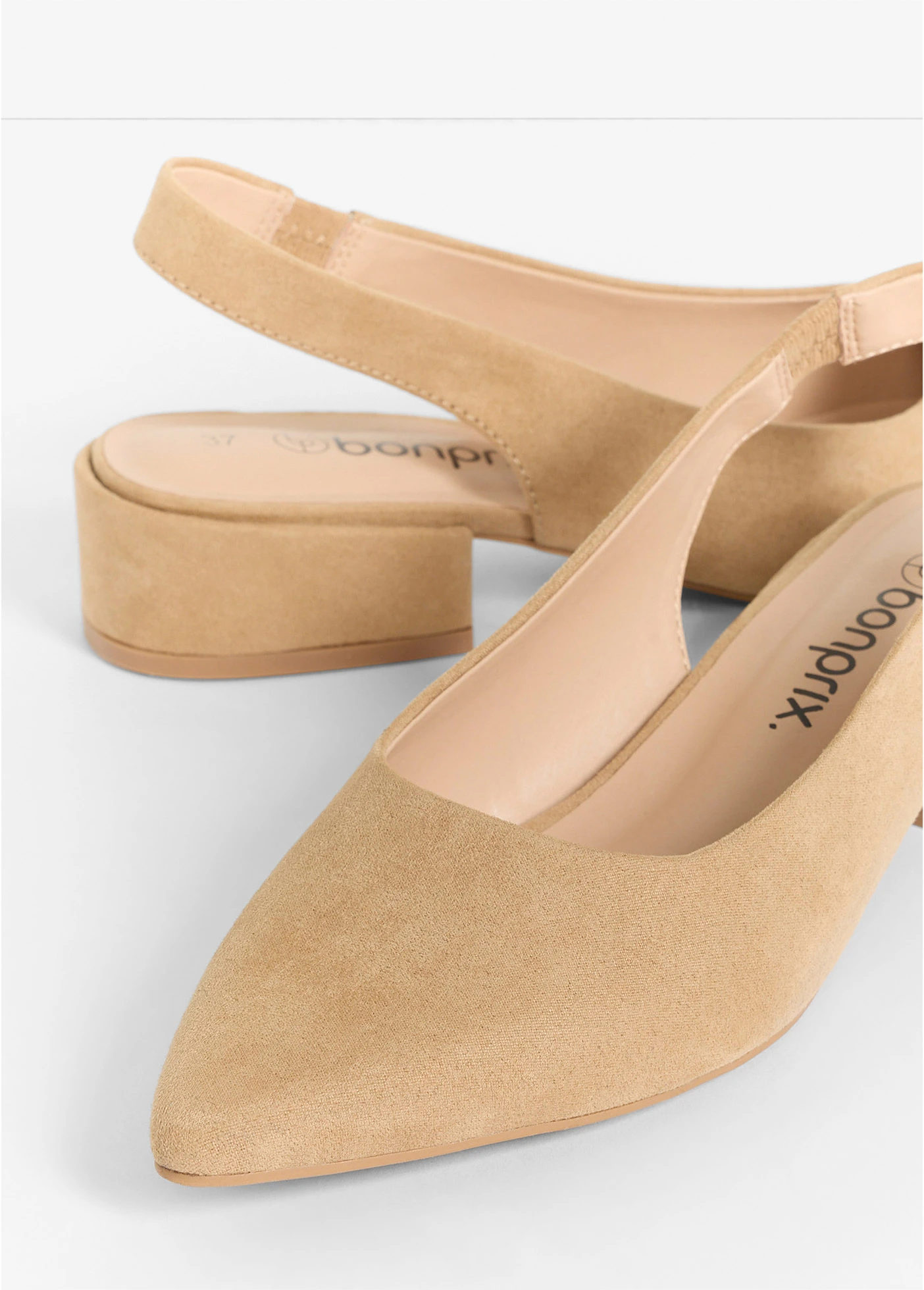 Slingback pumps met platte hak • camel • bonprix online shop
