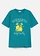 Tricou din bumbac 100%, culoare: turcuoaz cobalt, cu imprimeu