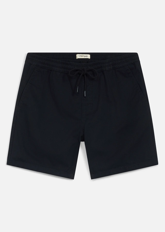Short met comfortband in Relaxed Fit, Kleur: zwart