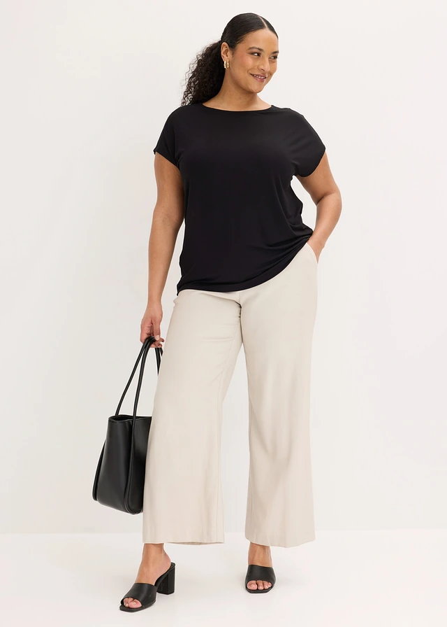 T-shirt avec dentelle, Couleur: noir