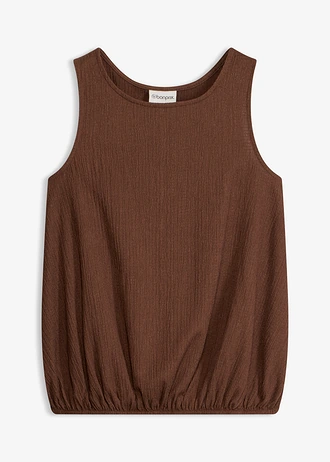 Top din crep texturat • maro • magazin bonprix