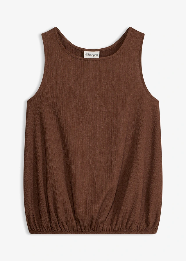 Top din crep texturat • maro • magazin bonprix