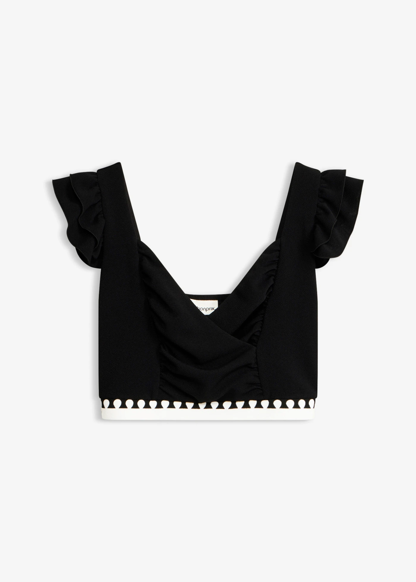 Rövidített top • fekete/fehér mintás • bonprix áruház