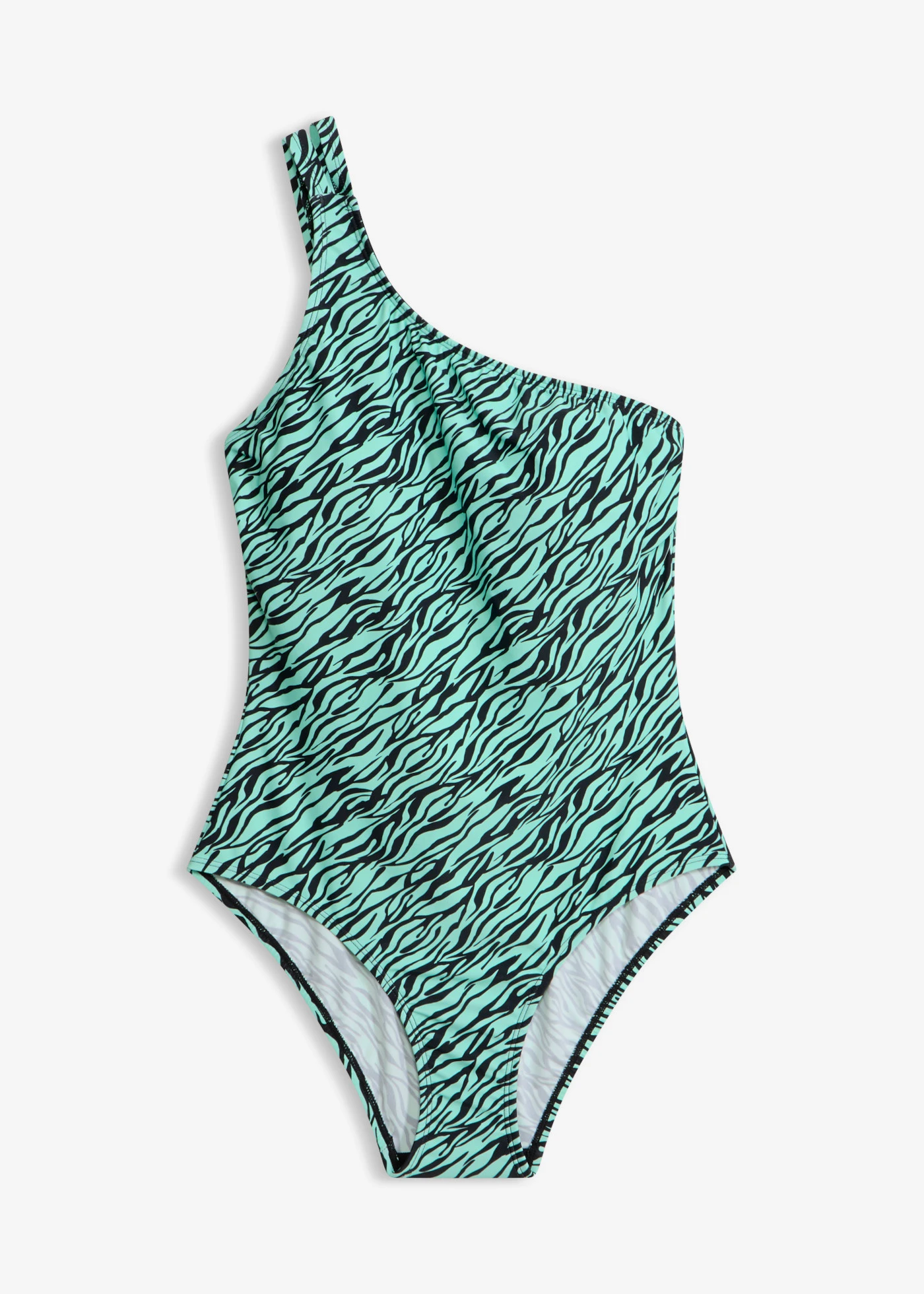 Maillot 1 pièce asymétrique • vert menthe-noir • Boutique bonprix