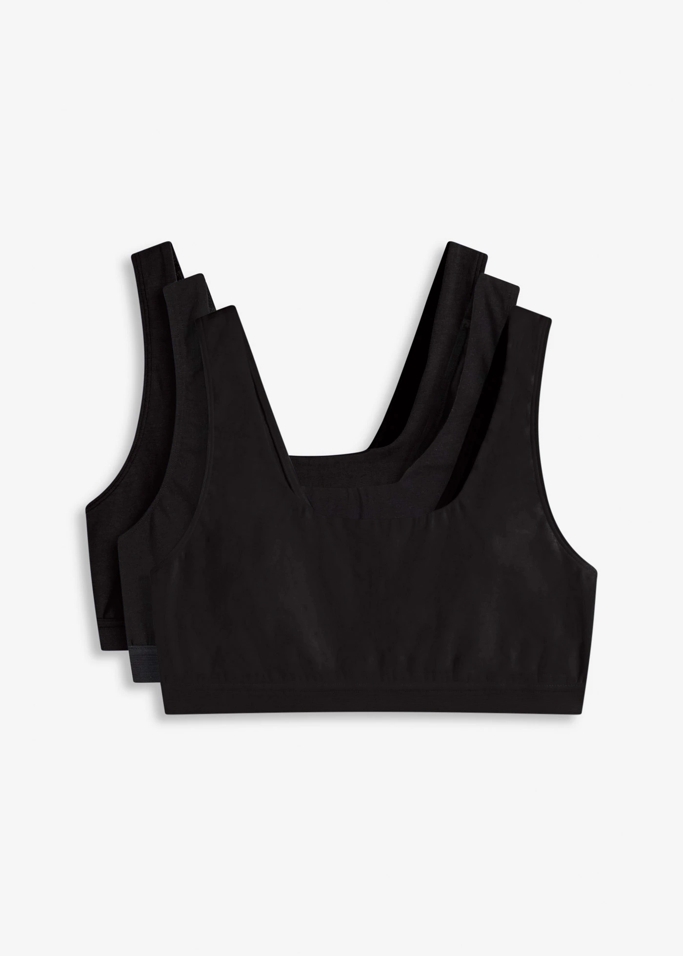 Bustieră cu bumbac organic (set/3 buc.) • negru • magazin bonprix