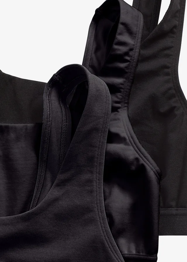 Lot de 3 brassières coton extensible • noir • product-page.page-title-suffix