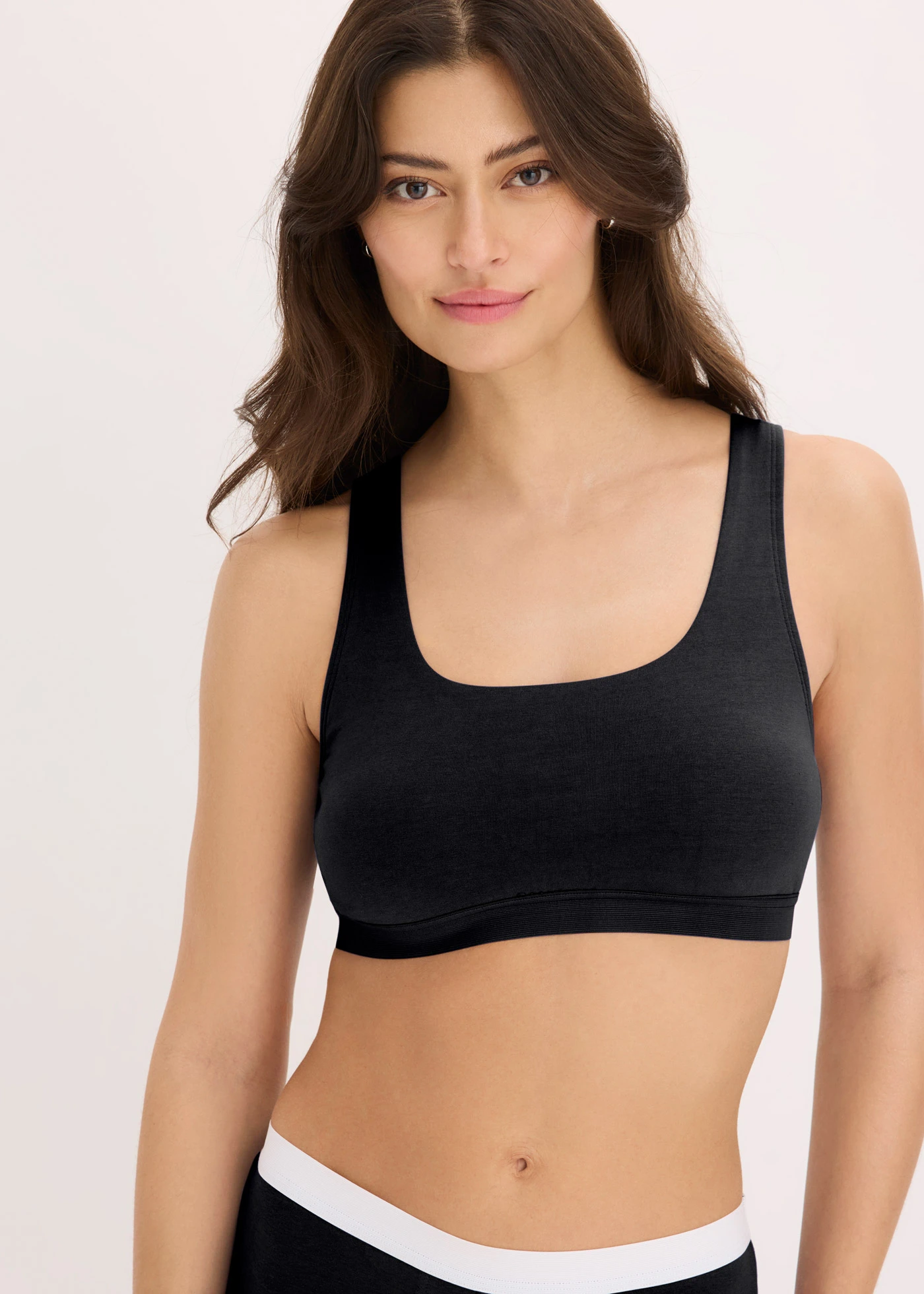 Lot de 3 brassières coton extensible • noir • Boutique bonprix