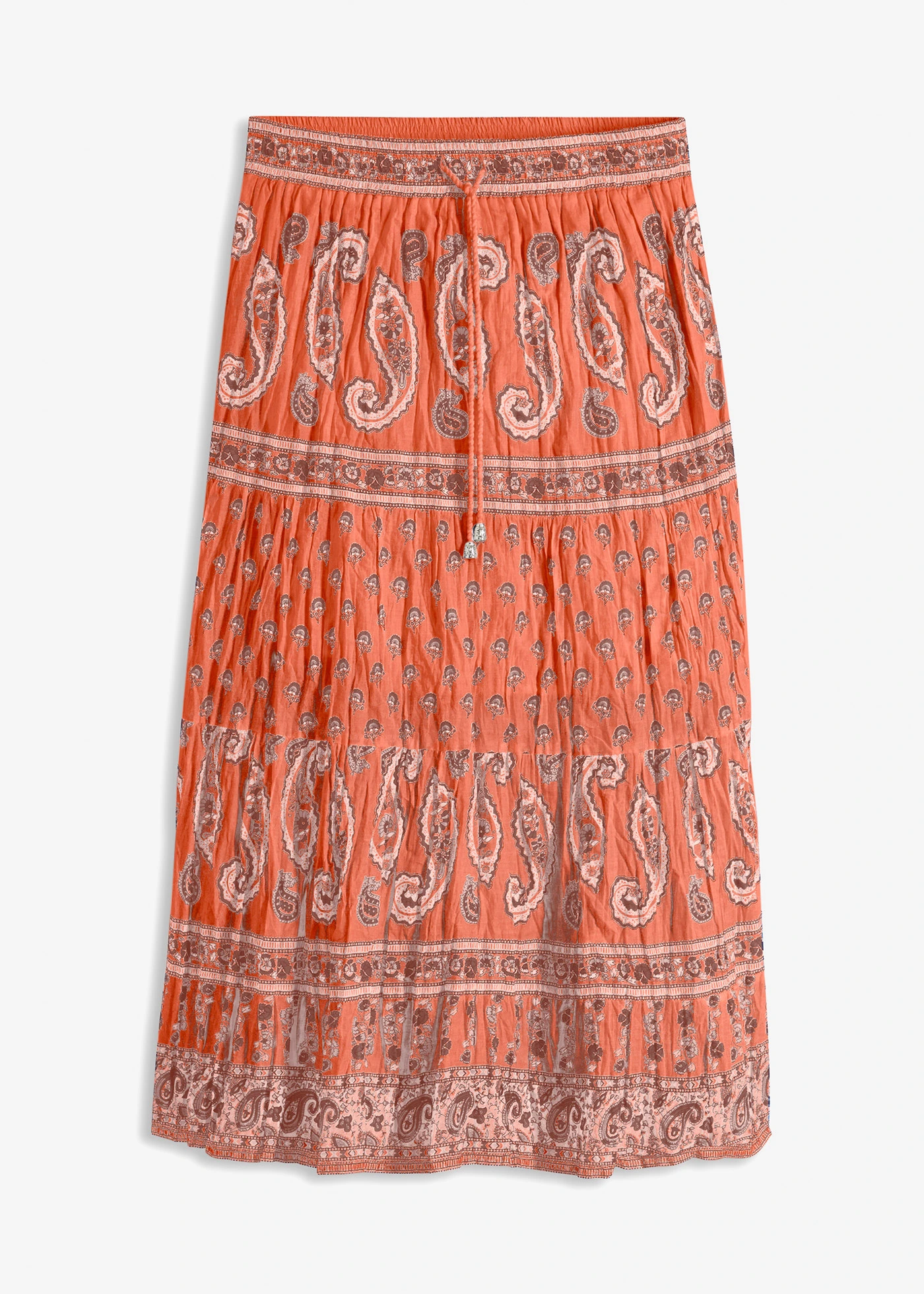 Fustă maxi din bumbac 100% • maro-marsala floral • magazin bonprix