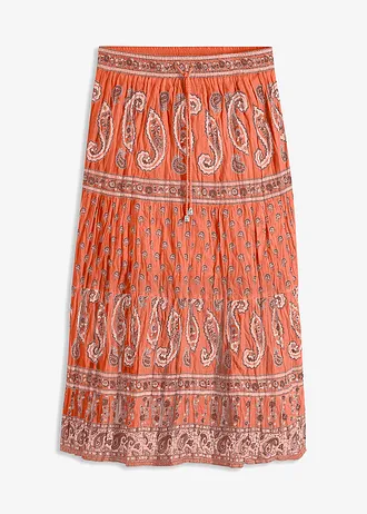 Maxirok van katoen • marsalabruin gebloemd • bonprix online shop