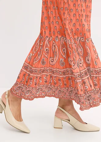 Fustă maxi din bumbac 100% • maro-marsala floral • magazin bonprix