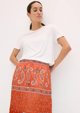 Fustă maxi din bumbac 100% • maro-marsala floral • magazin bonprix