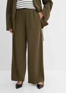 Broek van viscosemix, Kleur: donkerolijfgroen