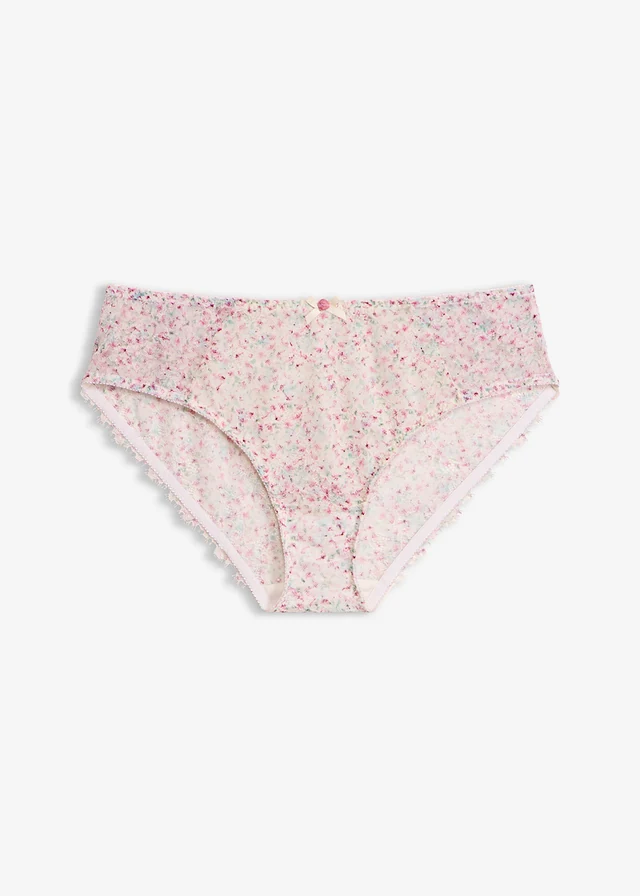 Maxislip met kant met bloemenprint