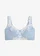 Steun bh zonder beugels met gewatteerde bandjes, Kleur: poederblauw + wolwit