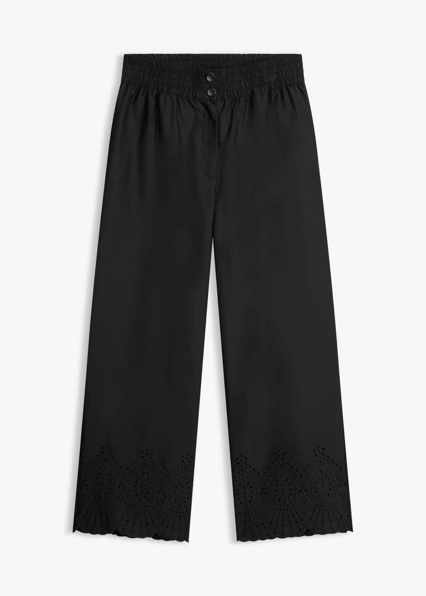 Pantalon large 100% coton • noir • Boutique bonprix
