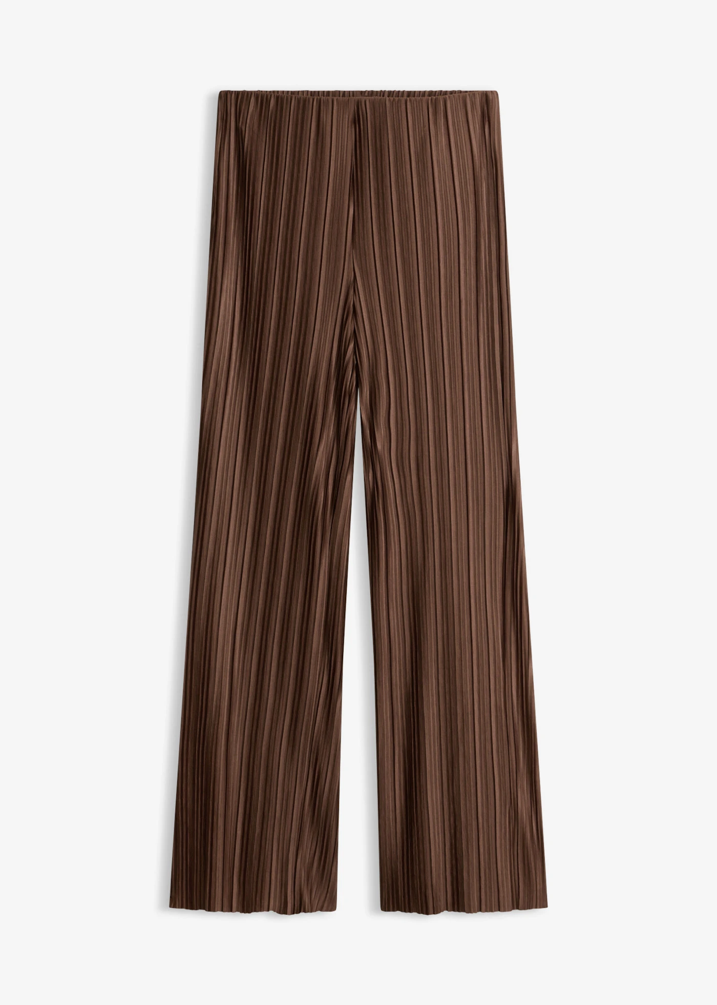 Pantaloni Palazzo din material texturat cu pliseuri • maro • magazin bonprix