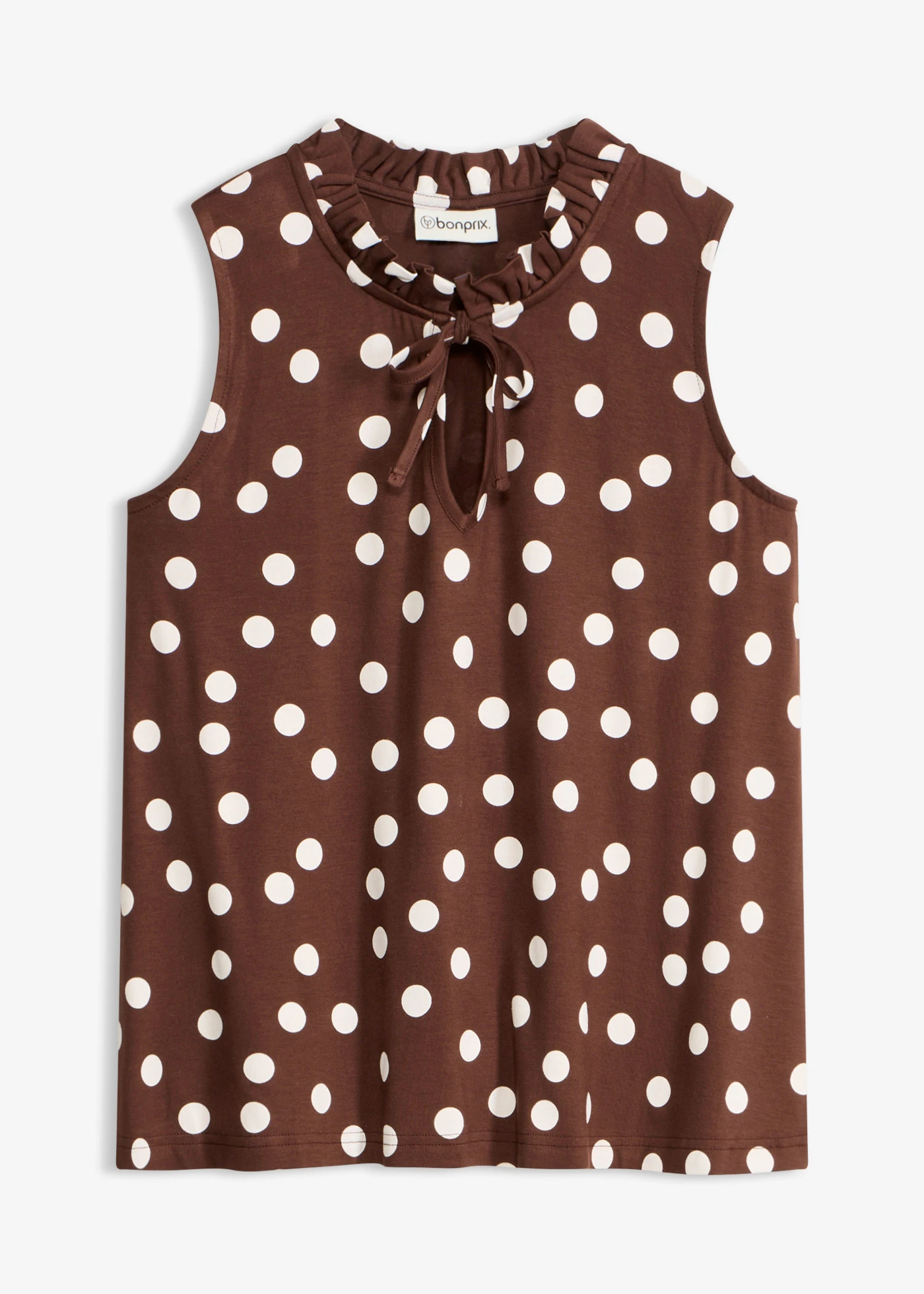 Top din jerse din amestec de viscoză • maro/ecru punctat • magazin bonprix