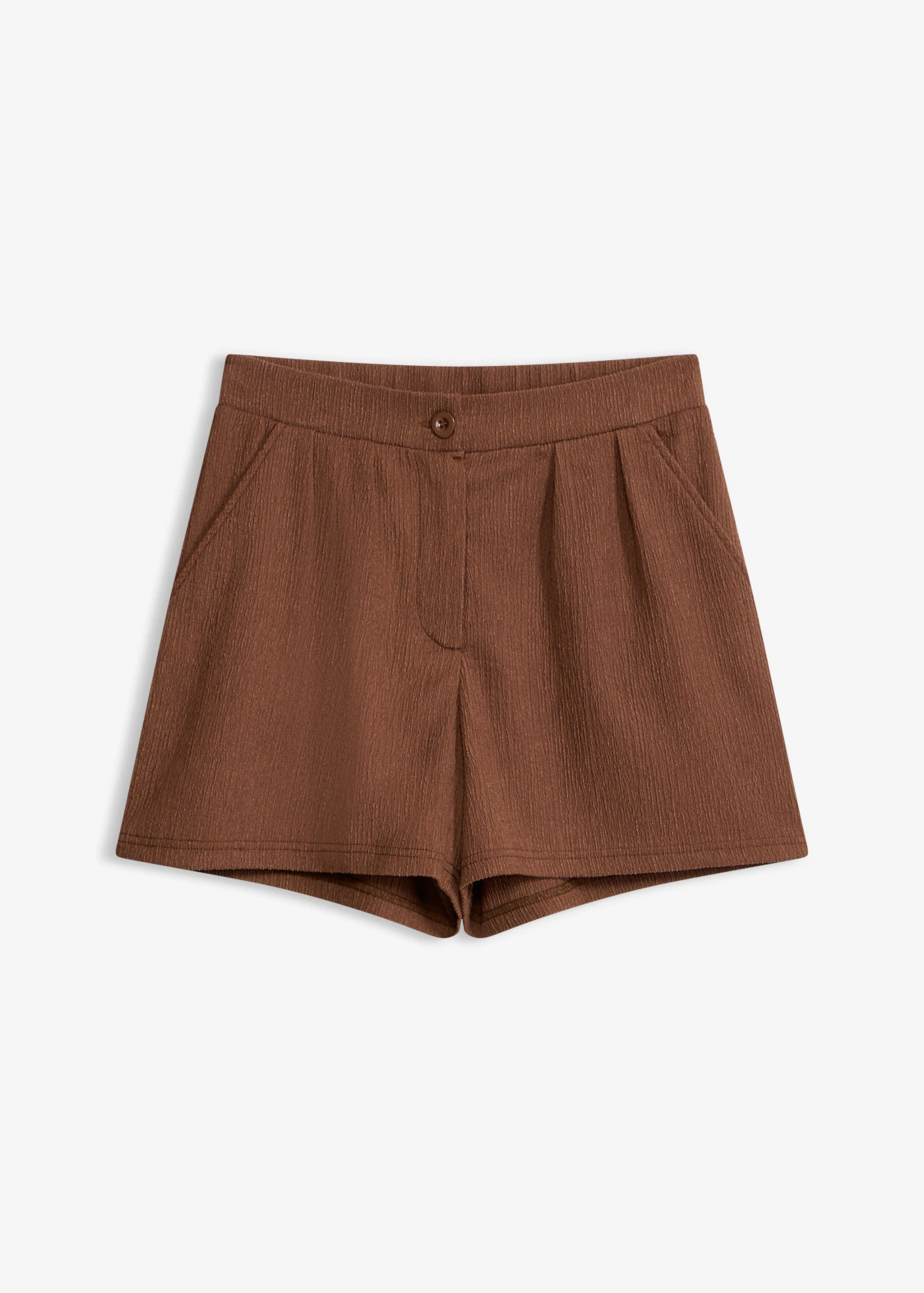 Chino rövidnadrág struktúrás kreppből • barna • bonprix áruház