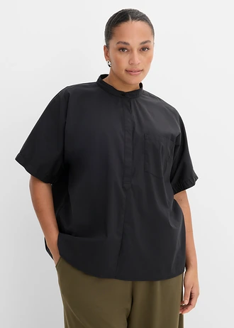 Blouse manches courtes à épaules descendues, Couleur: noir