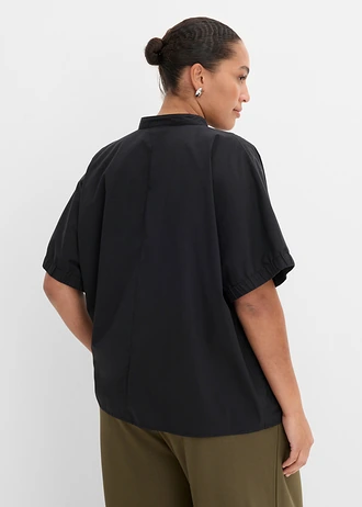 Blouse manches courtes à épaules descendues, Couleur: noir